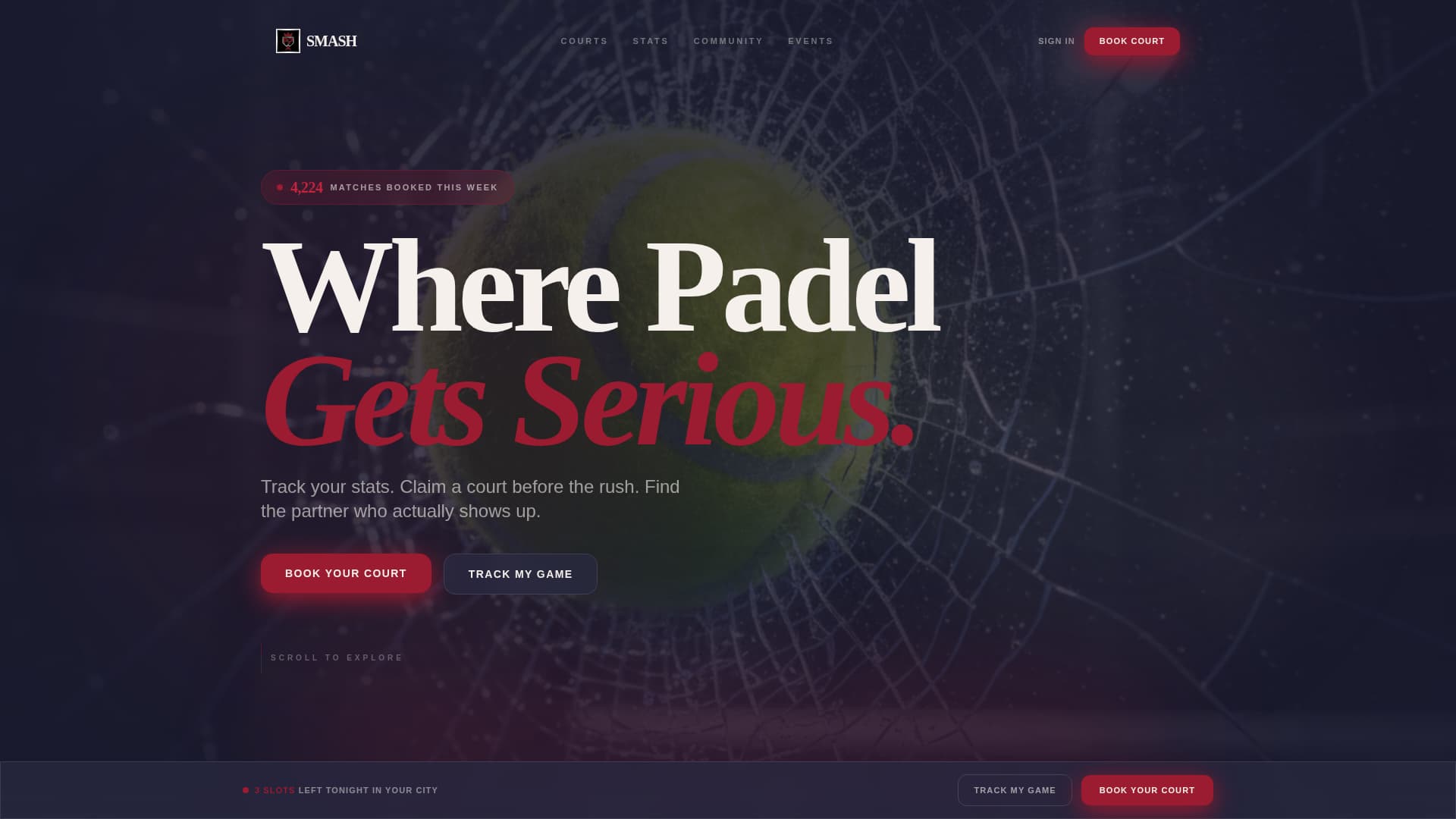 Ace — Elite Padel Tennis Landing Page Template