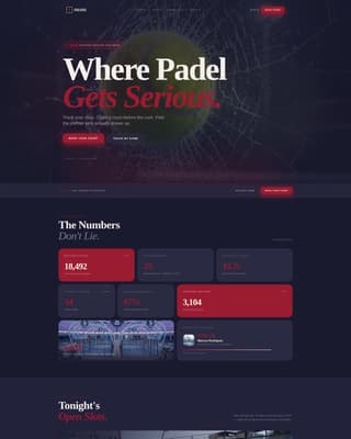 Ace — Elite Padel Tennis Landing Page Template