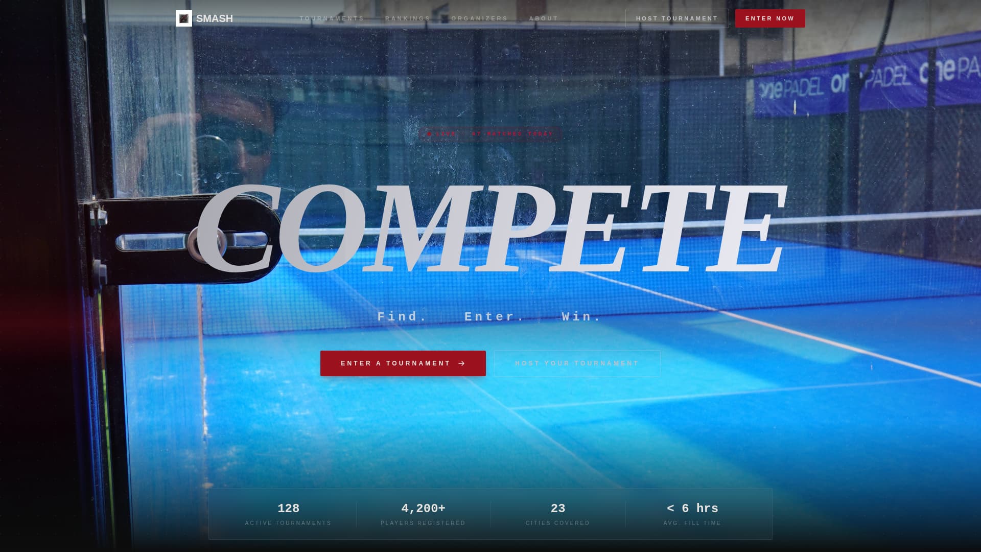 Smash - Highimpact Padel Landing Page Template