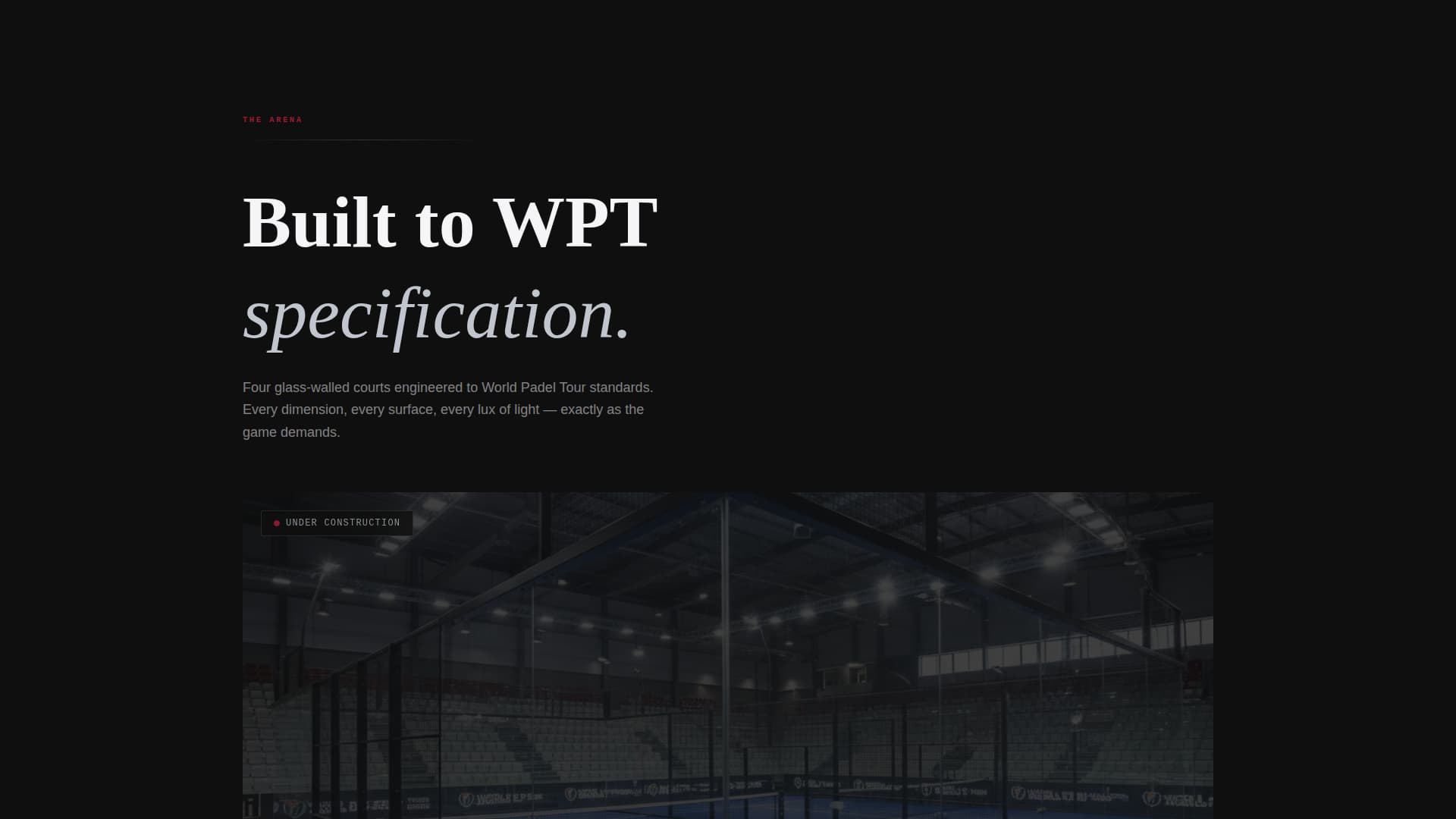 Court - Electrifying Padel Landing Page Template