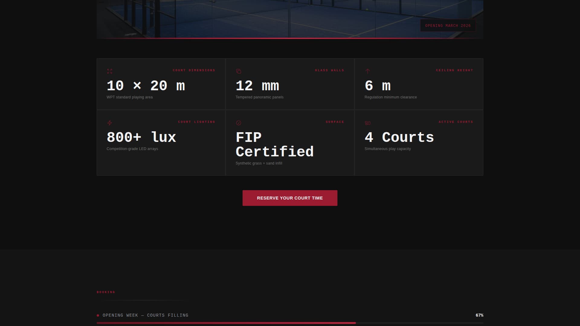 Court - Electrifying Padel Landing Page Template