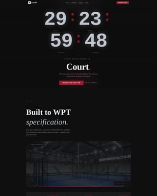 Court - Electrifying Padel Landing Page Template