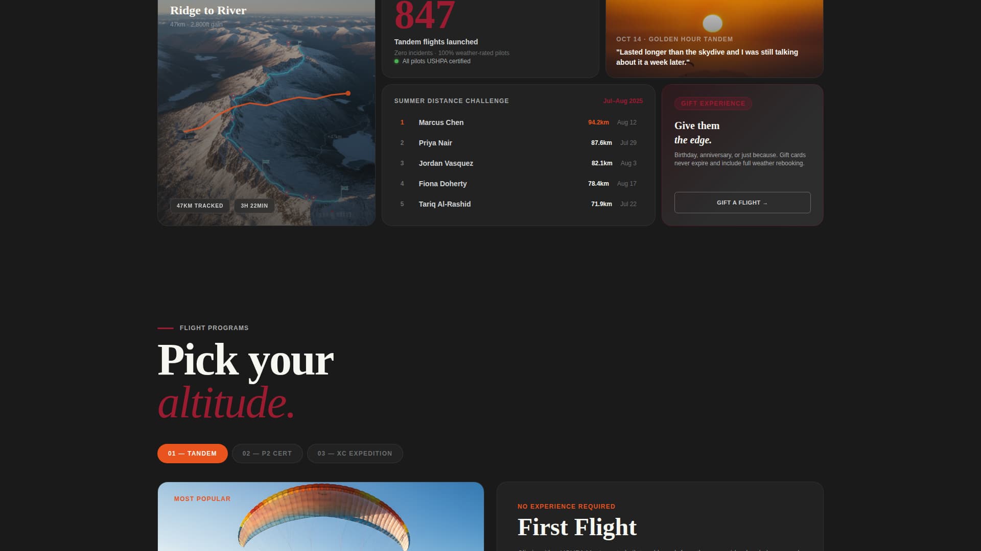 Thermal - Breathtaking Paragliding Landing Page Template