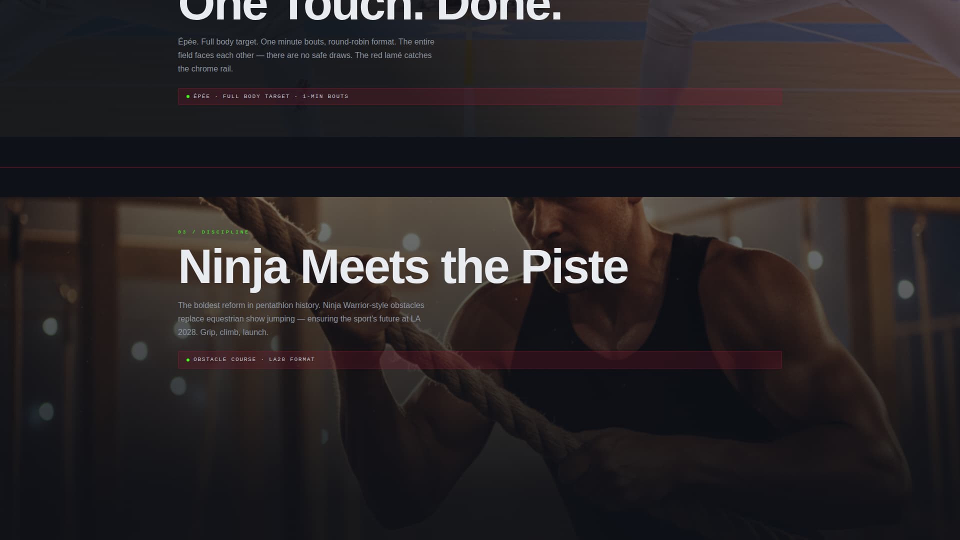 Pentathlon - Immersive Community Landing Page Template