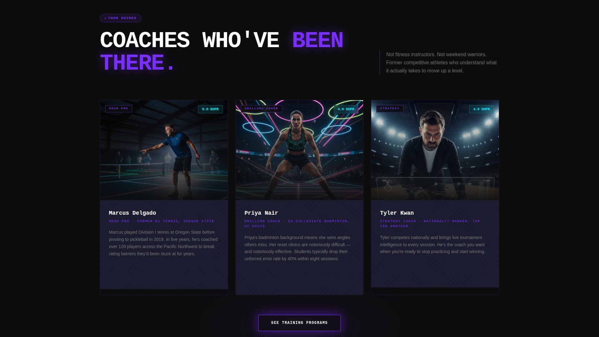 Dink - Elite Pickleball Landing Page Template