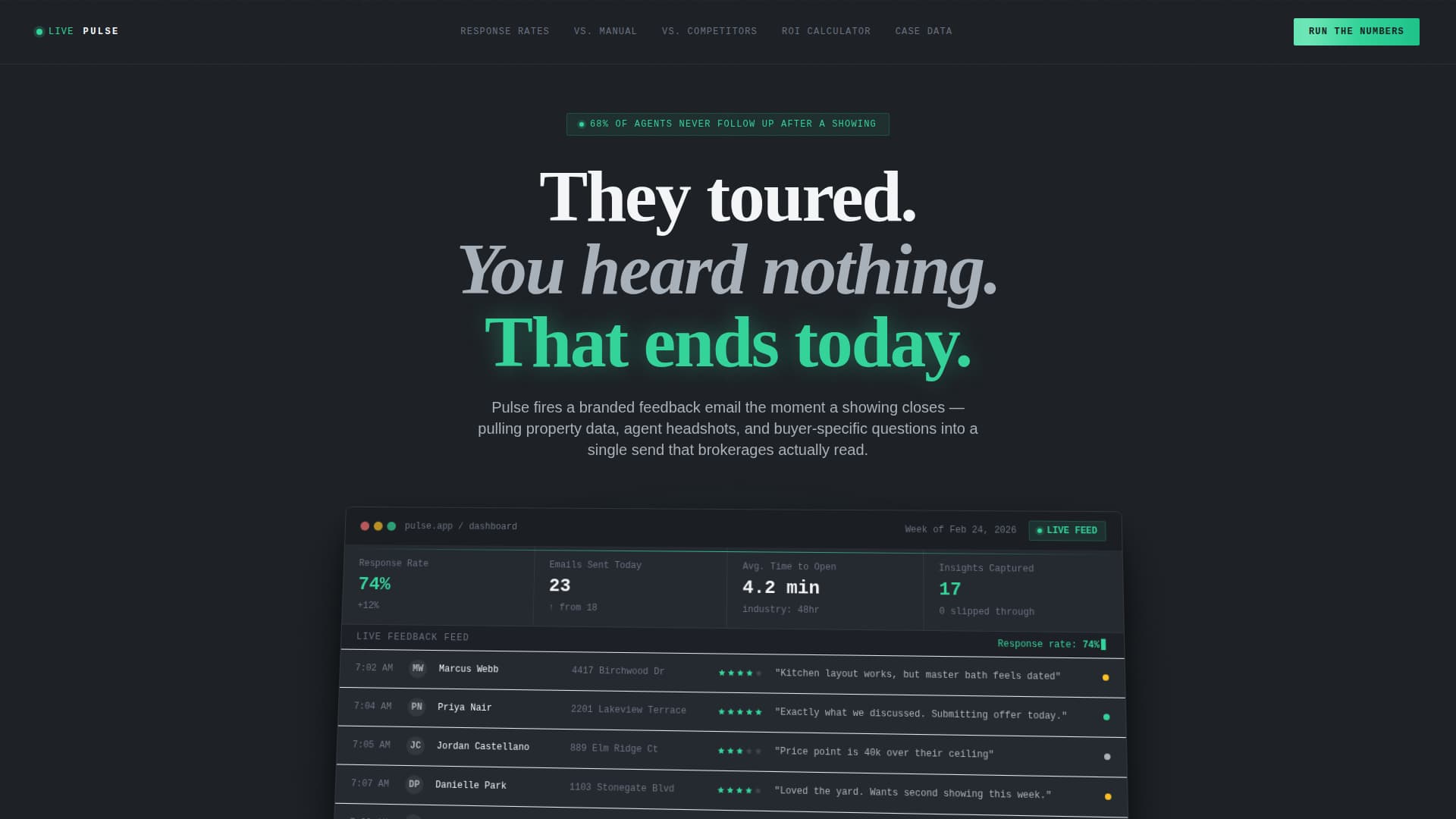 Pulse - Powerful Realestatefeedback Landing Page Template
