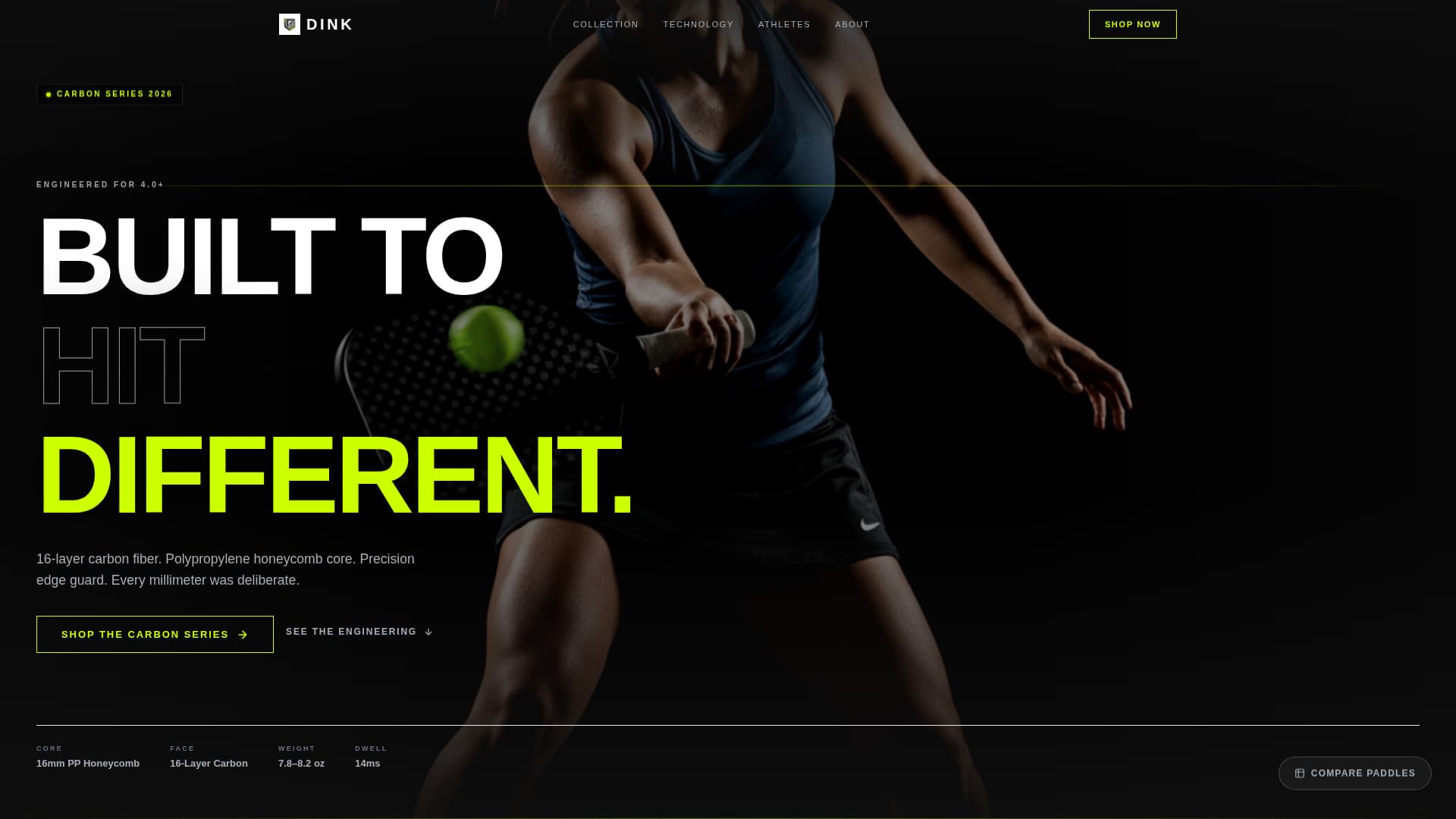 Dink - Highvoltage Pickleball Landing Page Template