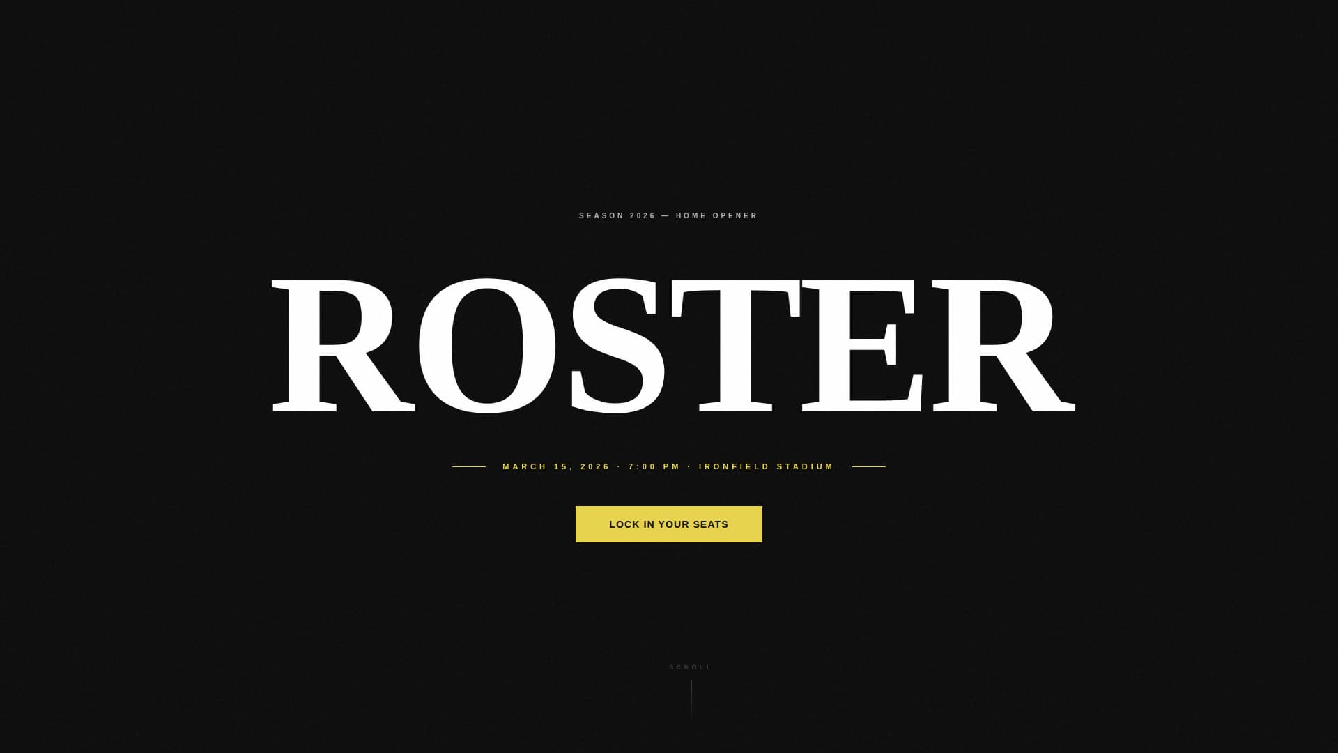 Roster - Powerful Sports Landing Page Template