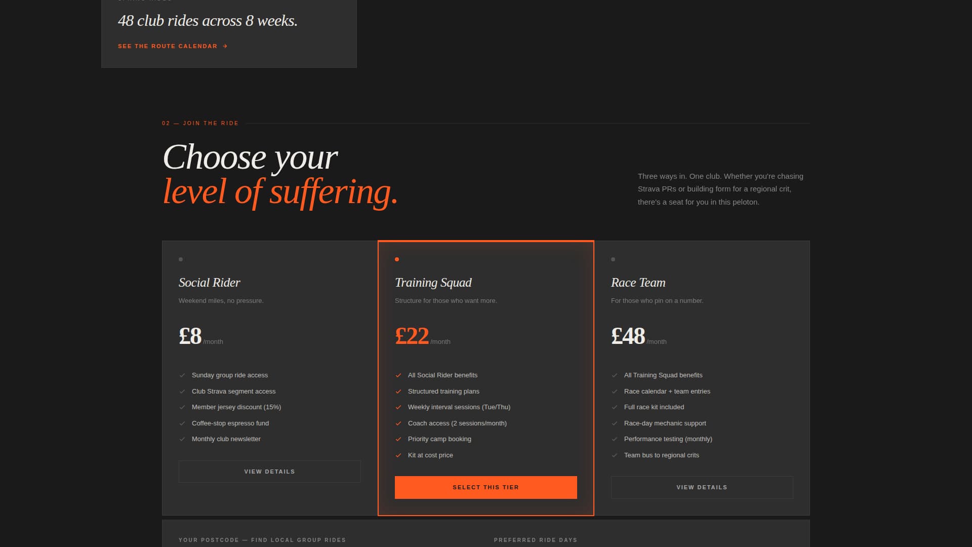 Peloton - Immersive Roadcycling Landing Page Template