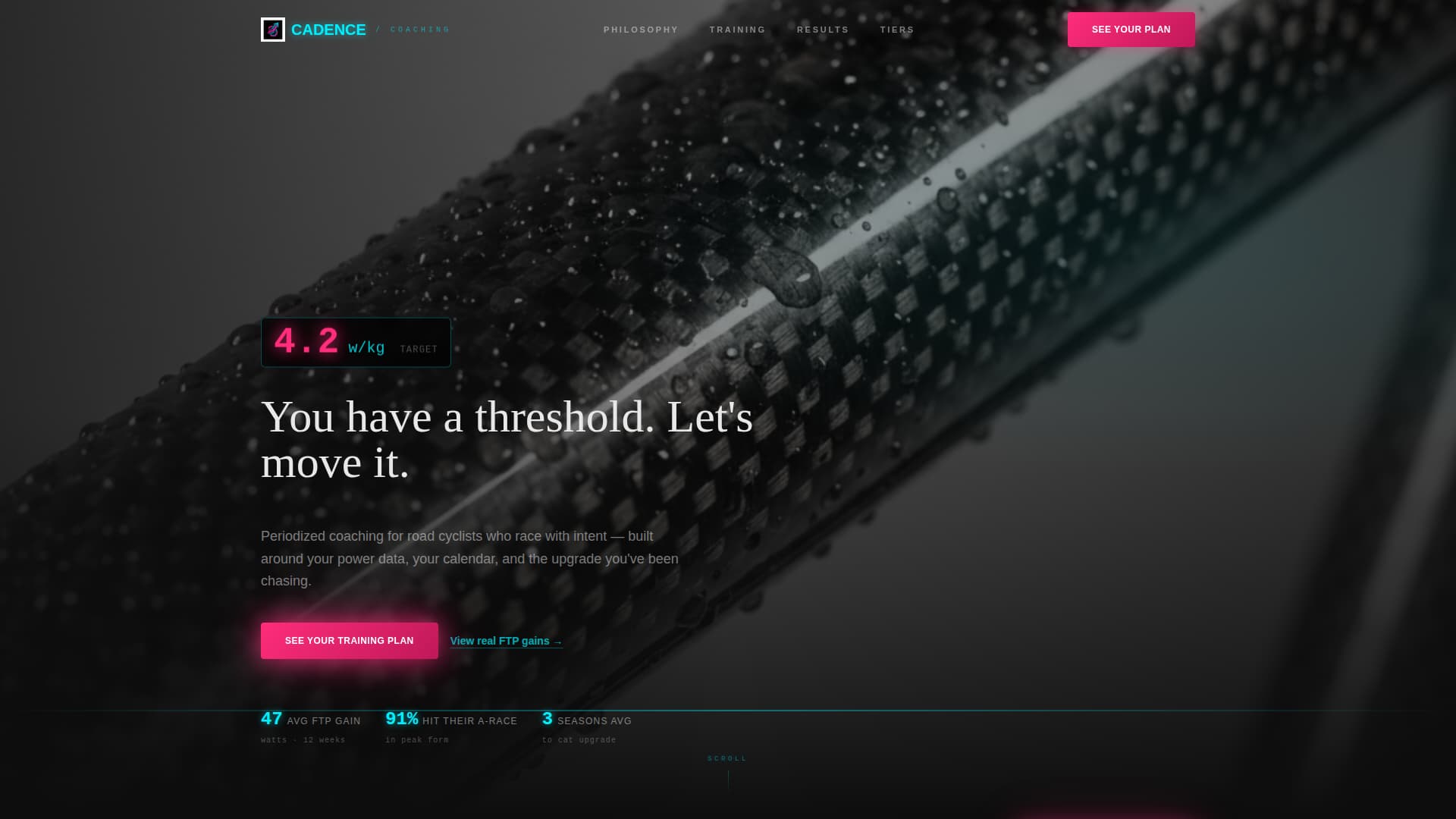 Cadence - Highperformance Cycling Landing Page Template