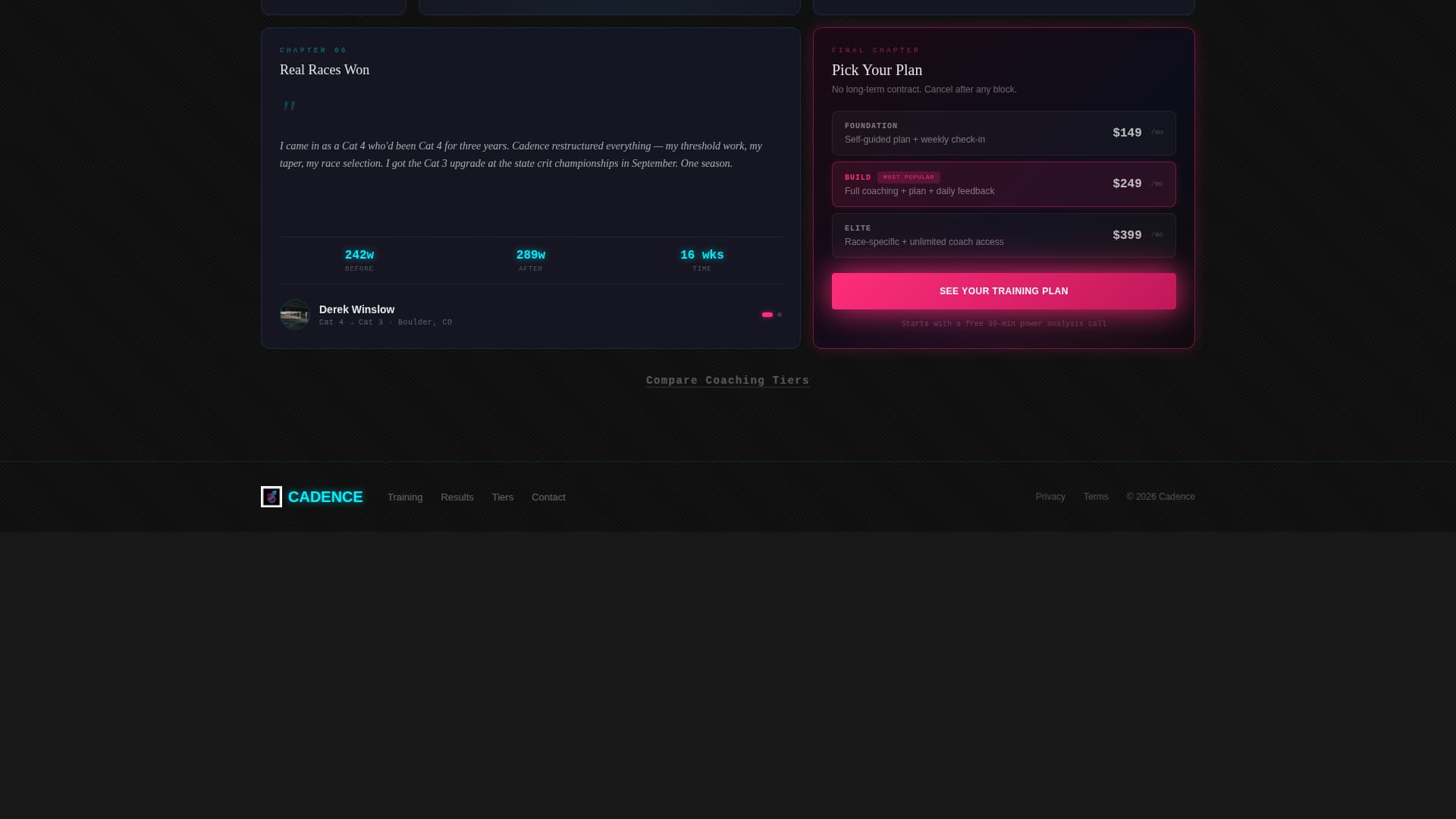 Cadence - Highperformance Cycling Landing Page Template