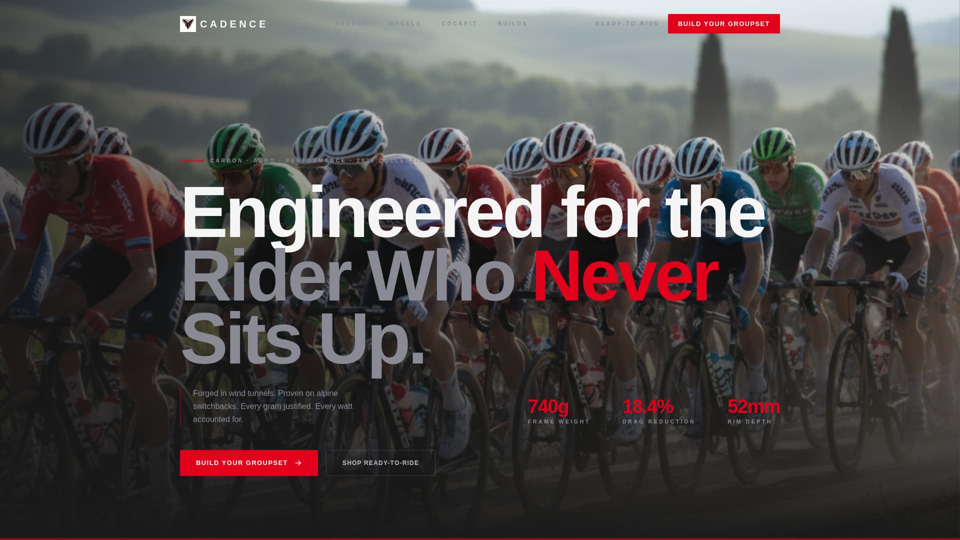 Pedal — Unstoppable Road Cycling Landing Page Template
