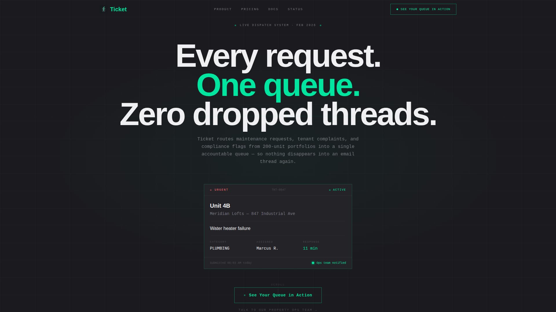 Ticket - Powerful Propertymanagement Landing Page Template