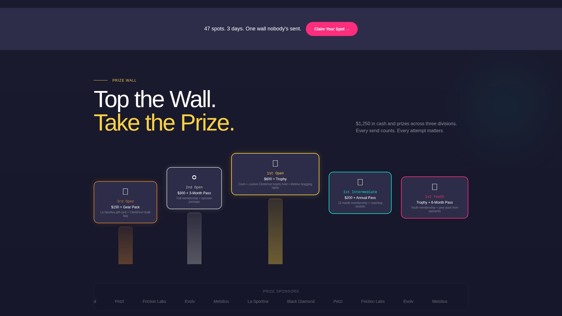 Climbfest - Electric Competition Landing Page Template