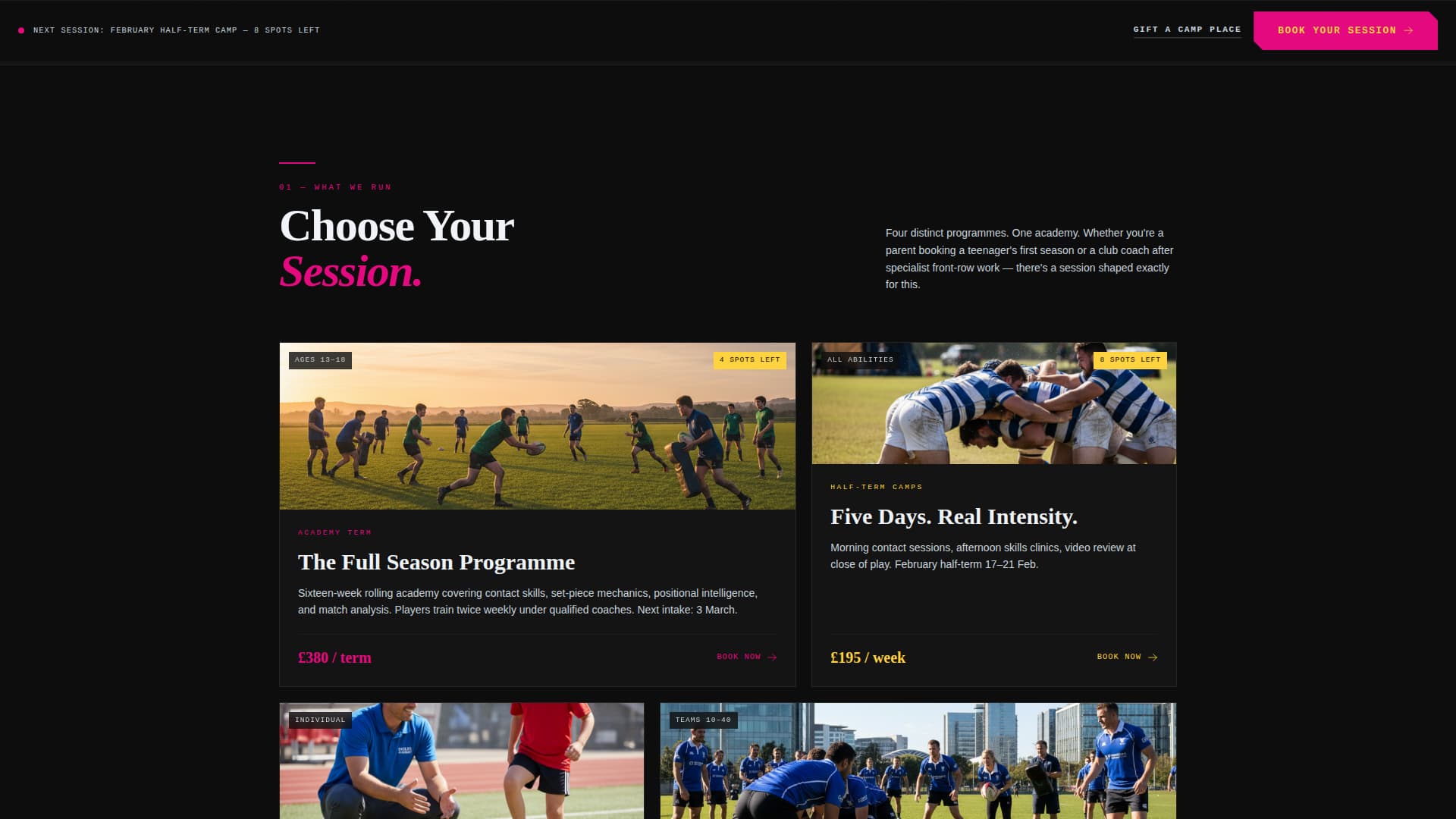 Ruck - Electrifying Rugbyacademy Landing Page Template