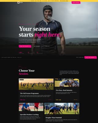 Ruck - Electrifying Rugbyacademy Landing Page Template