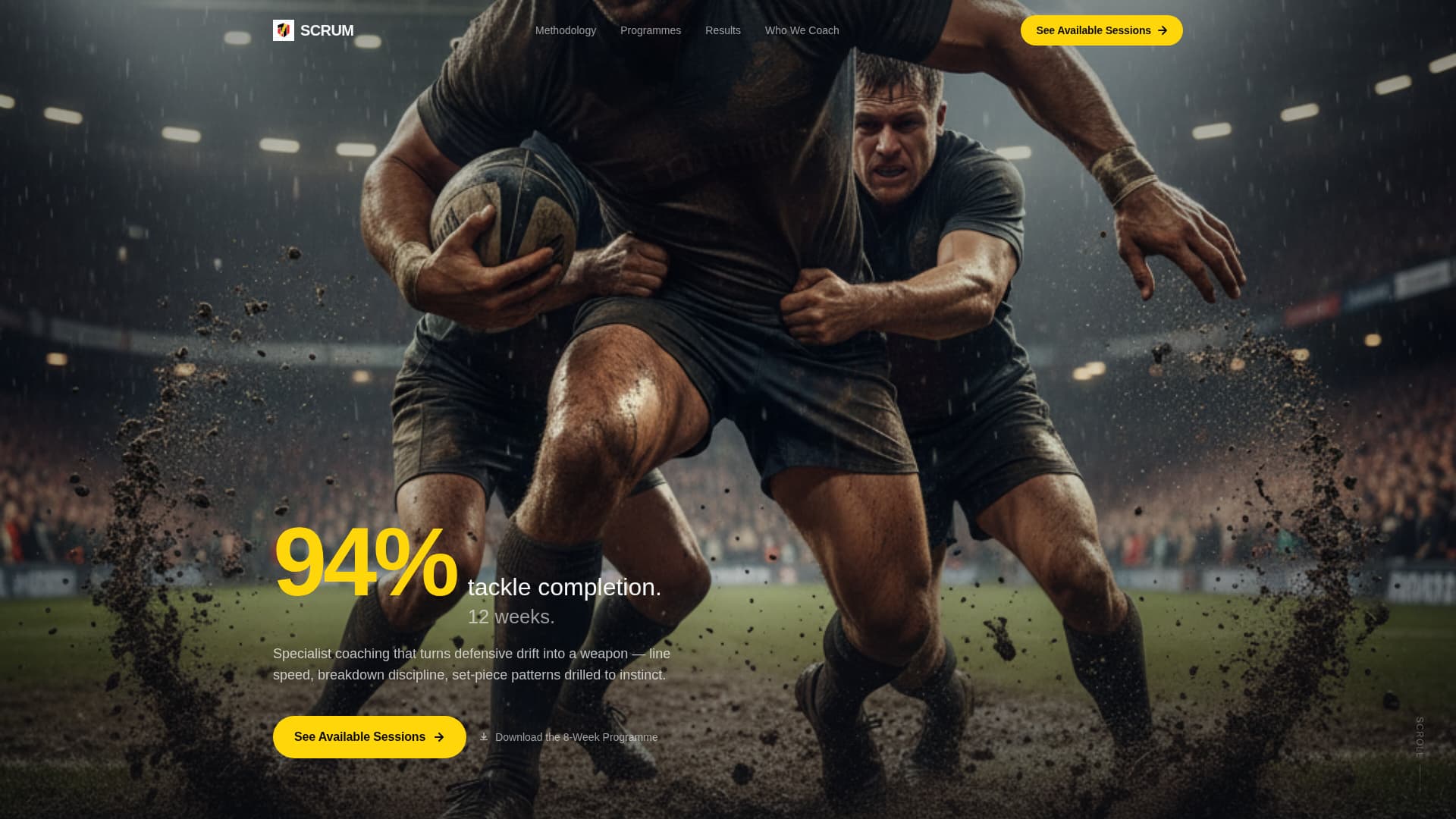 Scrum - Highimpact Rugby Landing Page Template