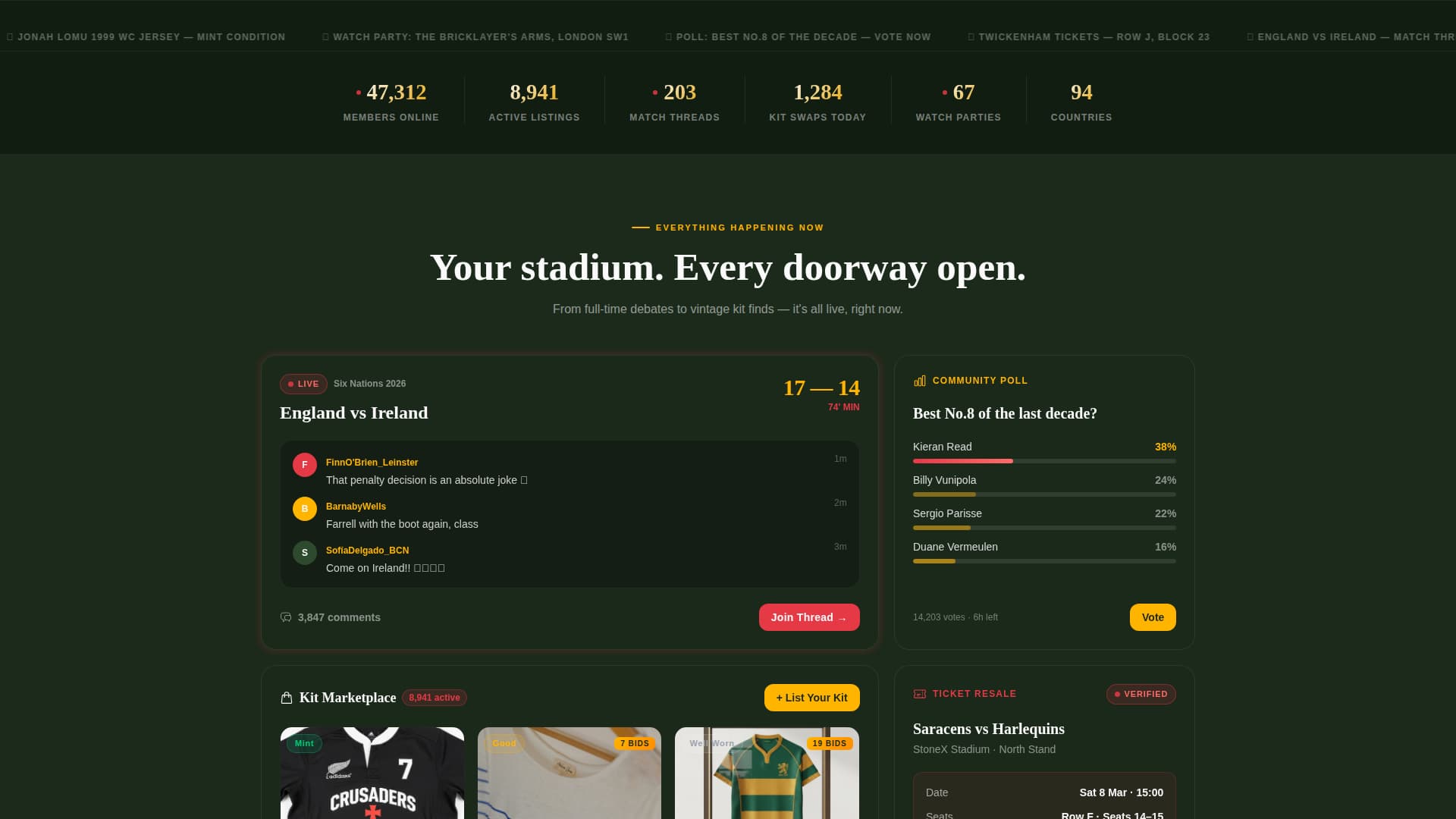 Ruck - Electric Rugby Landing Page Template
