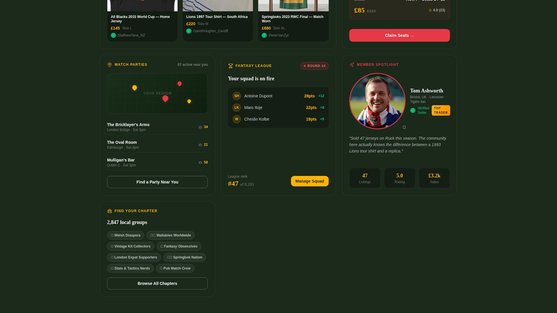 Ruck - Electric Rugby Landing Page Template