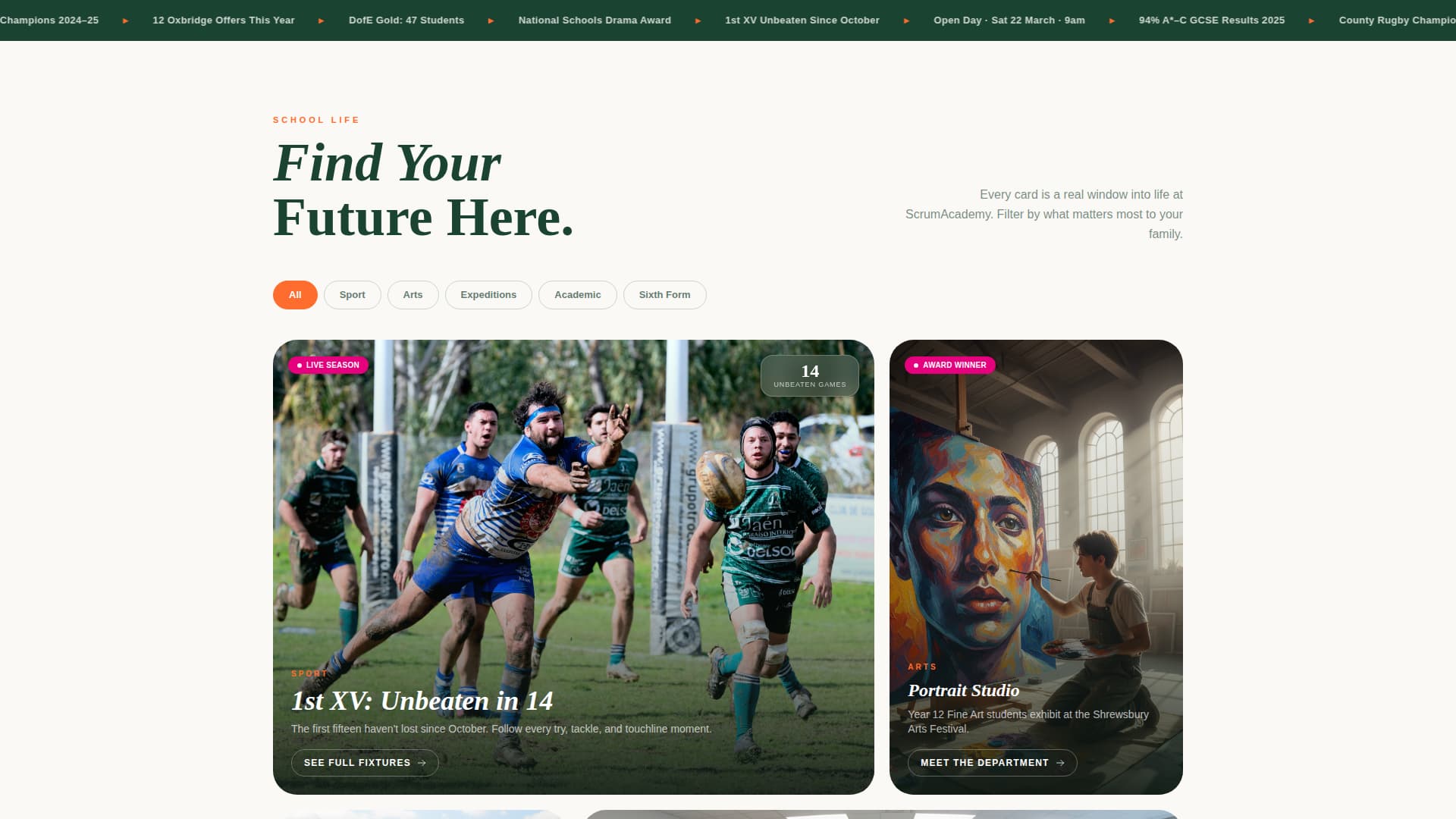 Scrum - Dynamic Rugby Landing Page Template