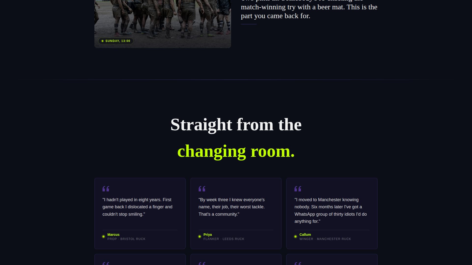 Maul — Aggressive Rugby League Landing Page Template