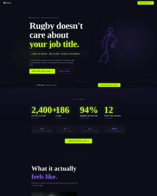 Maul — Aggressive Rugby League Landing Page Template