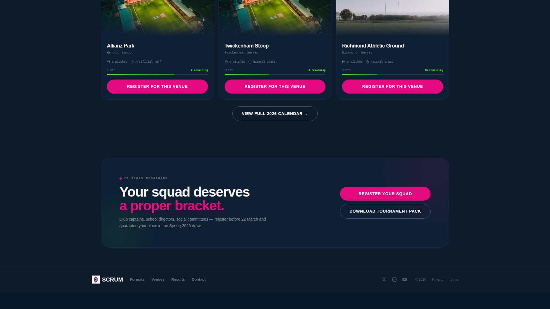 Scrum - Electrifying Rugby Landing Page Template