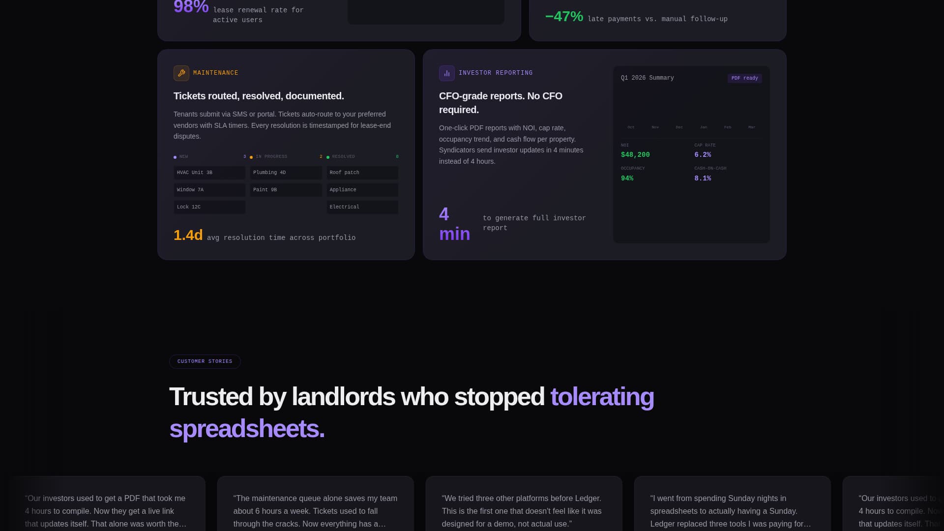 Ledger - Powerful Propertymanagement Landing Page Template