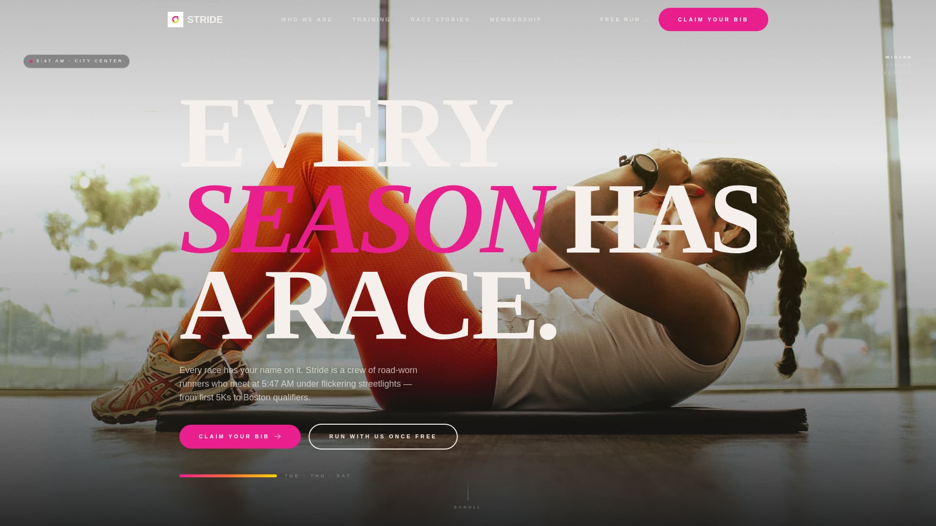Stride - Highvoltage Runningclub Landing Page Template