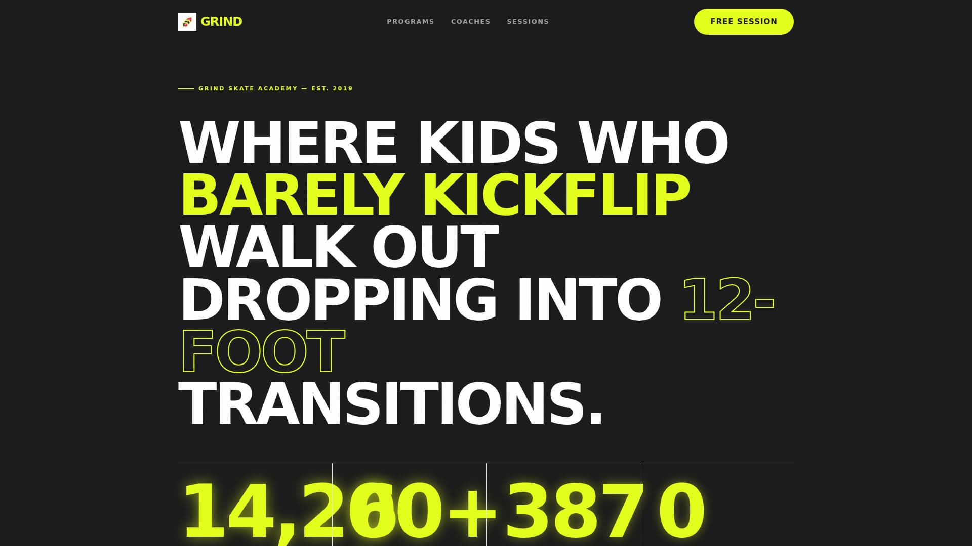 Grind - Electrifying Skateboarding Landing Page Template