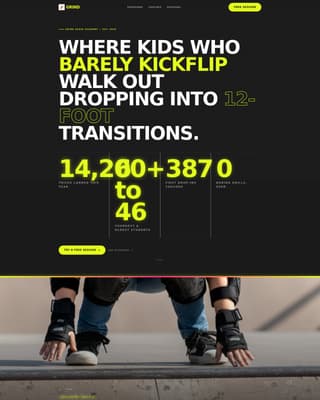 Grind - Electrifying Skateboarding Landing Page Template