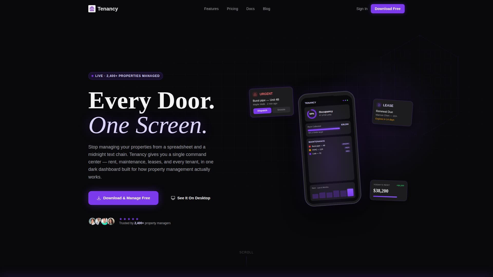 Tenancy - Powerful Propertymanagement Landing Page Template