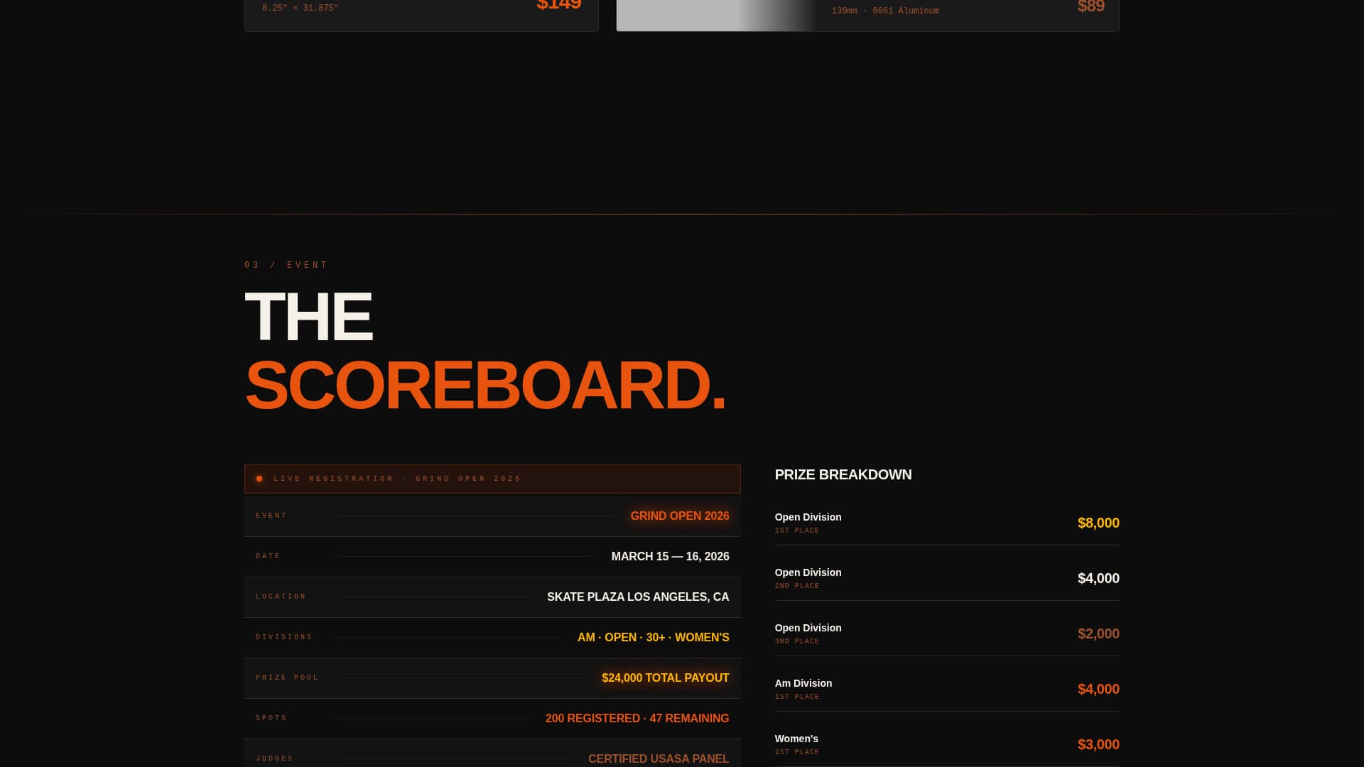 Grind - Futuristic Skateboarding Landing Page Template