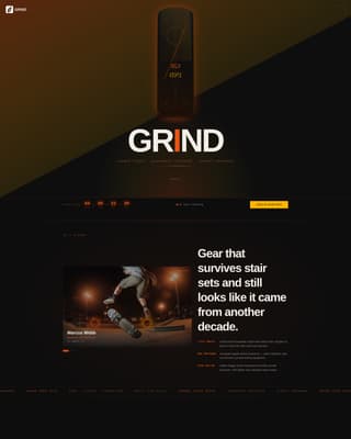 Grind - Futuristic Skateboarding Landing Page Template