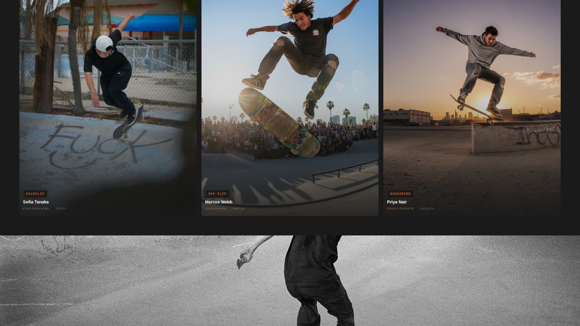 Grind - Immersive Skateboarding Landing Page Template