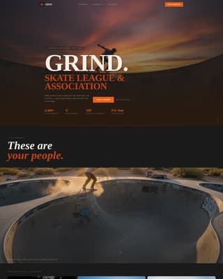 Grind - Immersive Skateboarding Landing Page Template