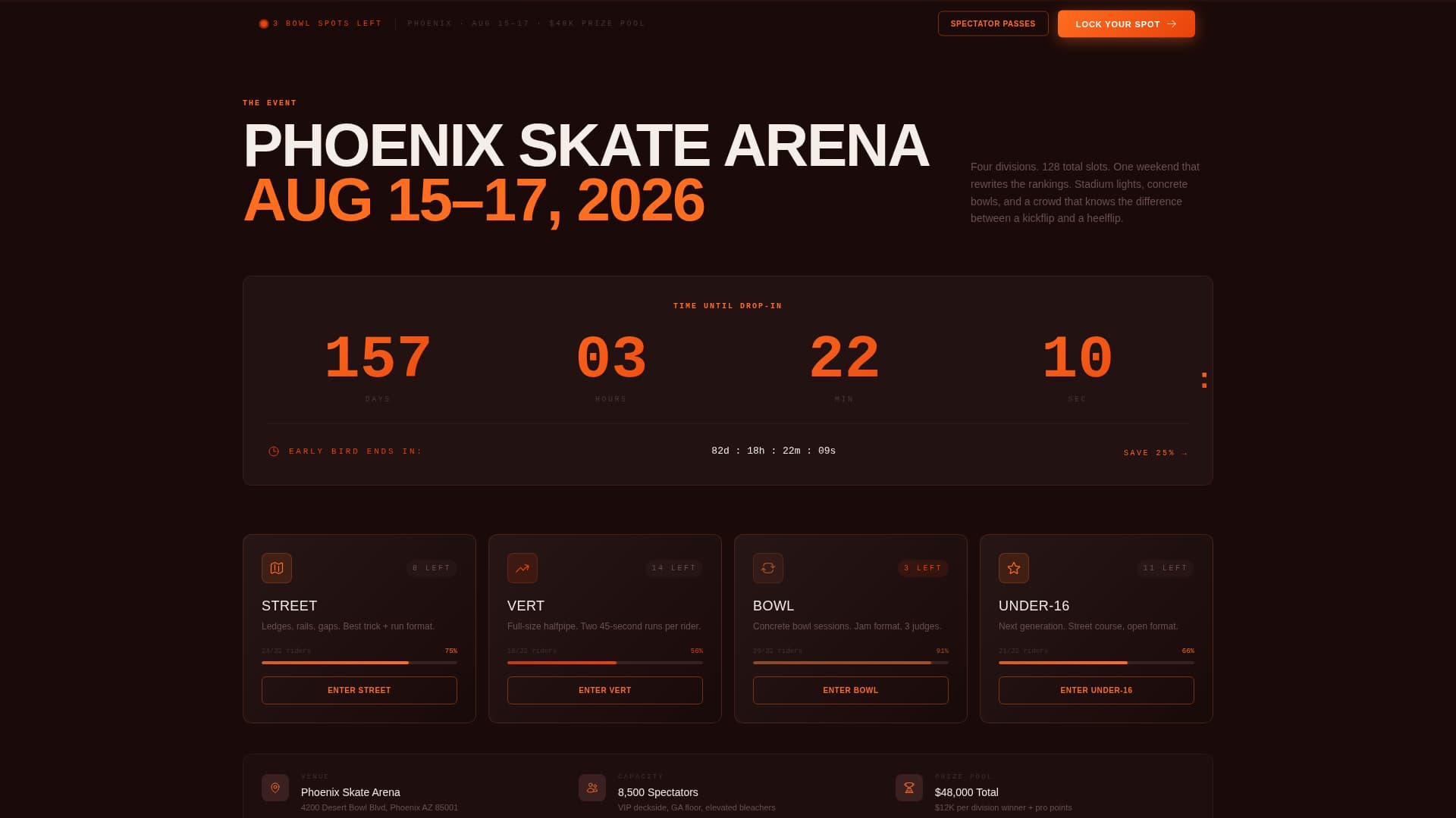 Kickflip — Adrenaline Action Skateboarding Landing Page Template