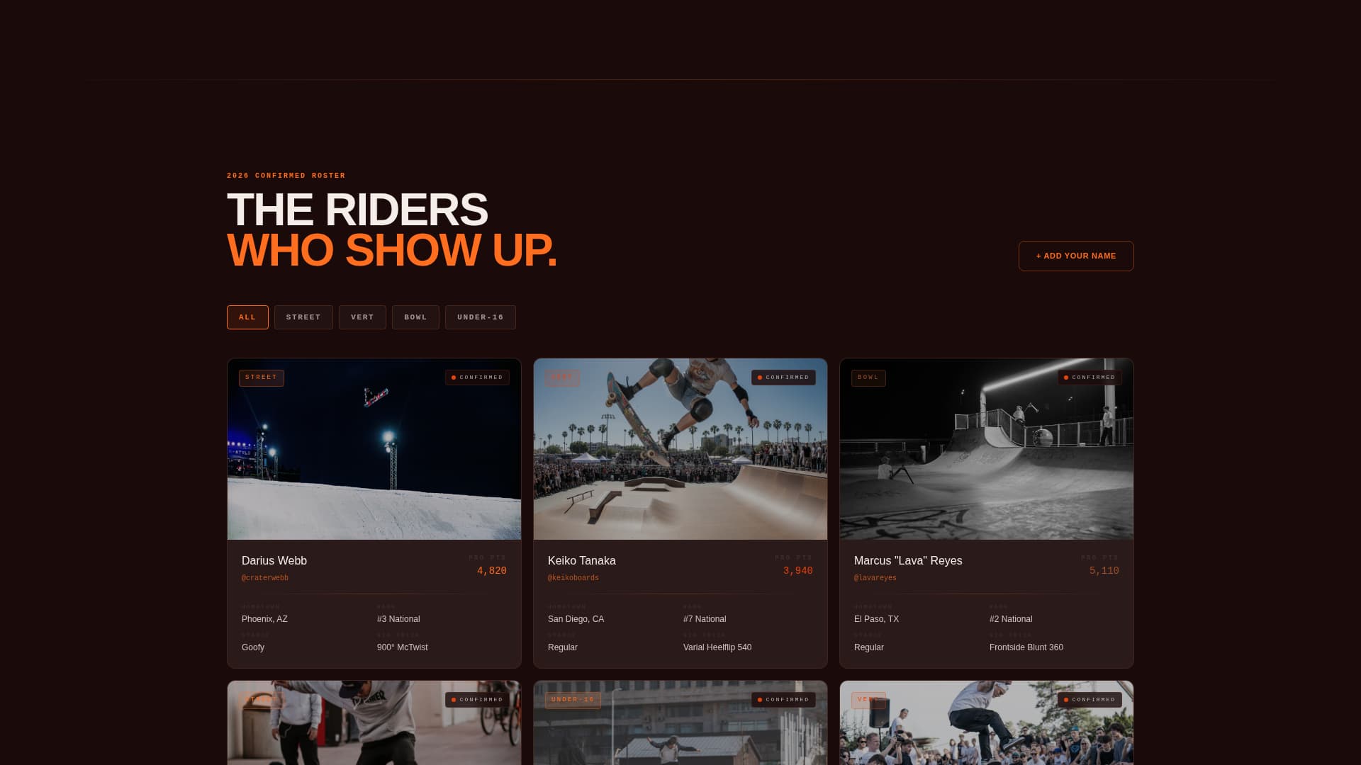 Kickflip — Adrenaline Action Skateboarding Landing Page Template