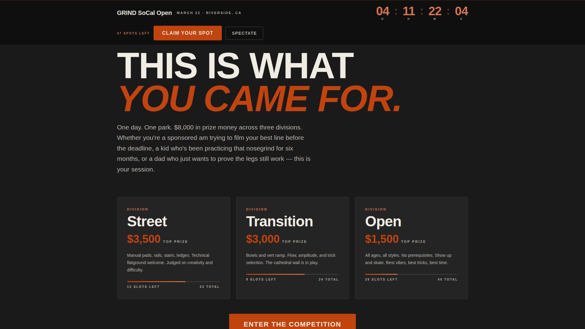 Grind - Highvoltage Skateboarding Landing Page Template