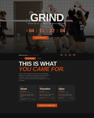 Grind - Highvoltage Skateboarding Landing Page Template