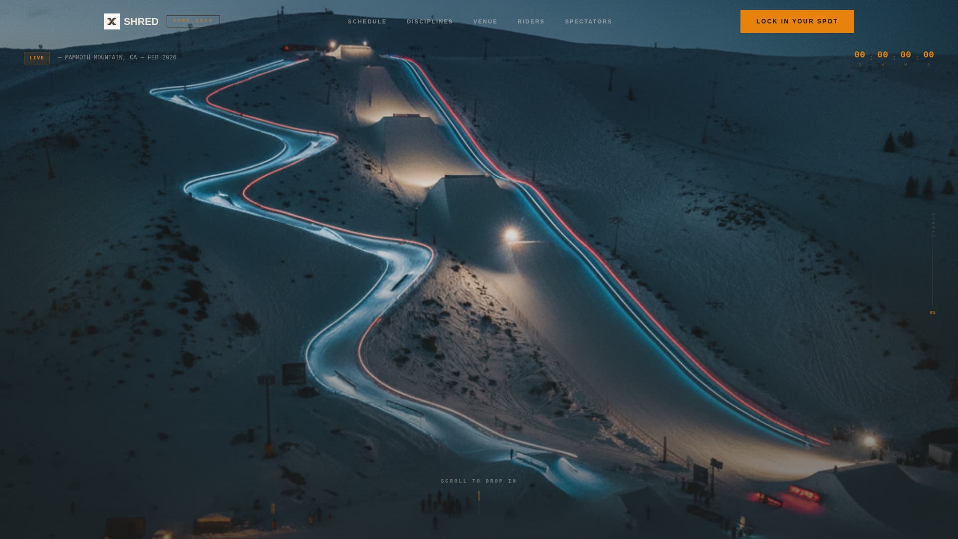 Shred - Highoctane Snowboarding Landing Page Template