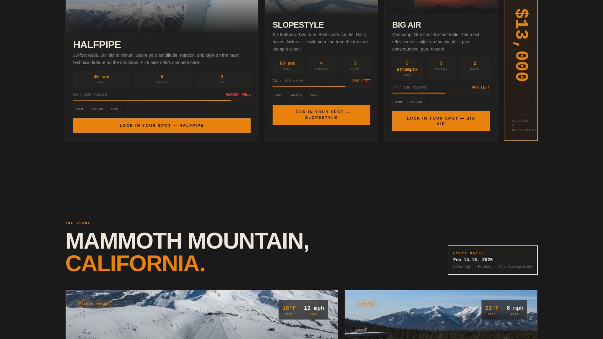 Shred - Highoctane Snowboarding Landing Page Template