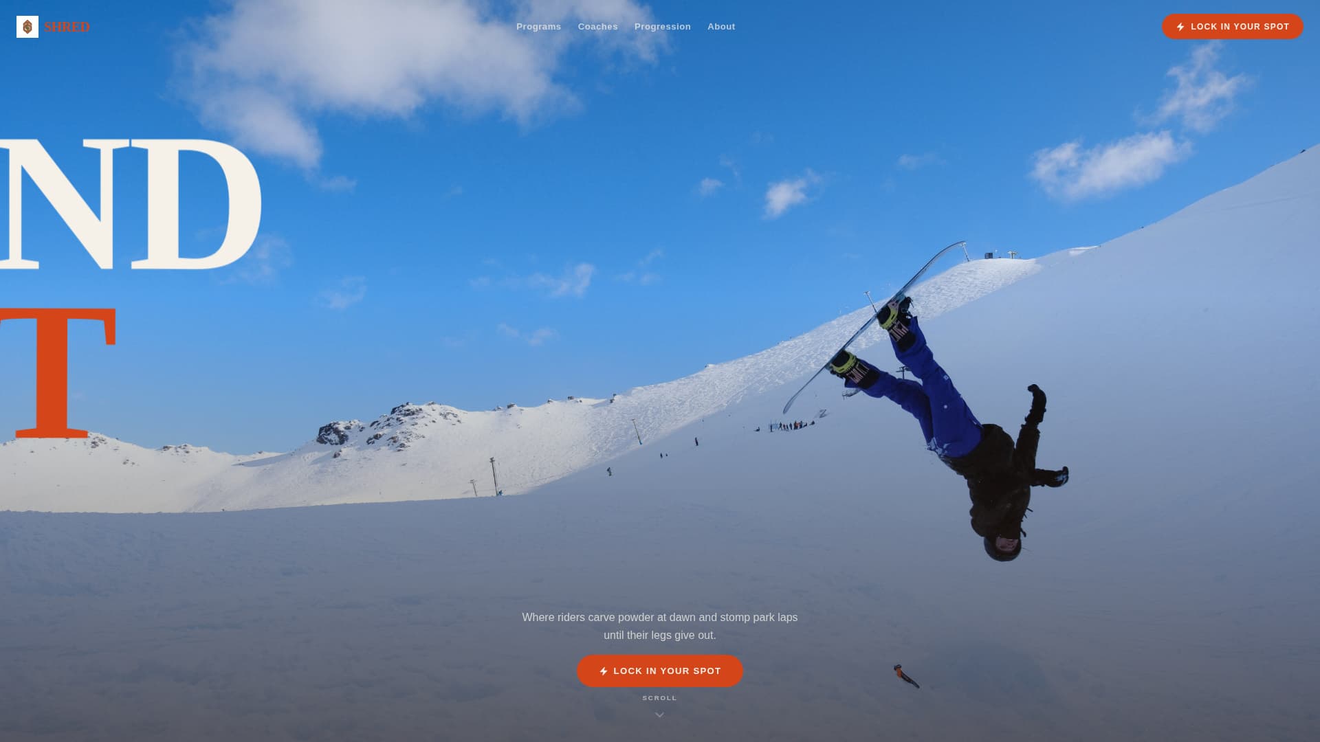 Shred - Explosive Snowboarding Landing Page Template