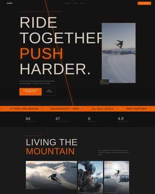 Shred - Raw Snowboarding Landing Page Template
