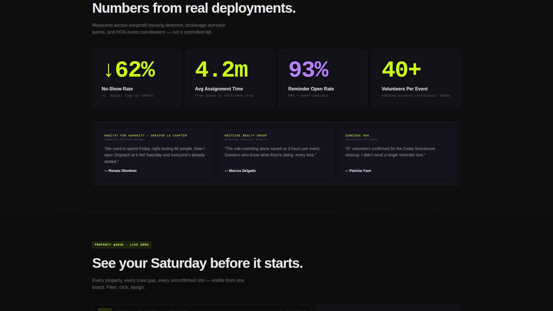 Dispatch - Powerful Volunteermanagement Landing Page Template