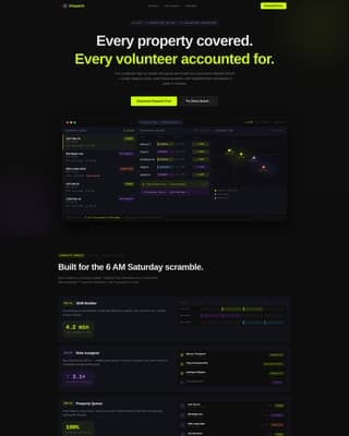 Dispatch - Powerful Volunteermanagement Landing Page Template