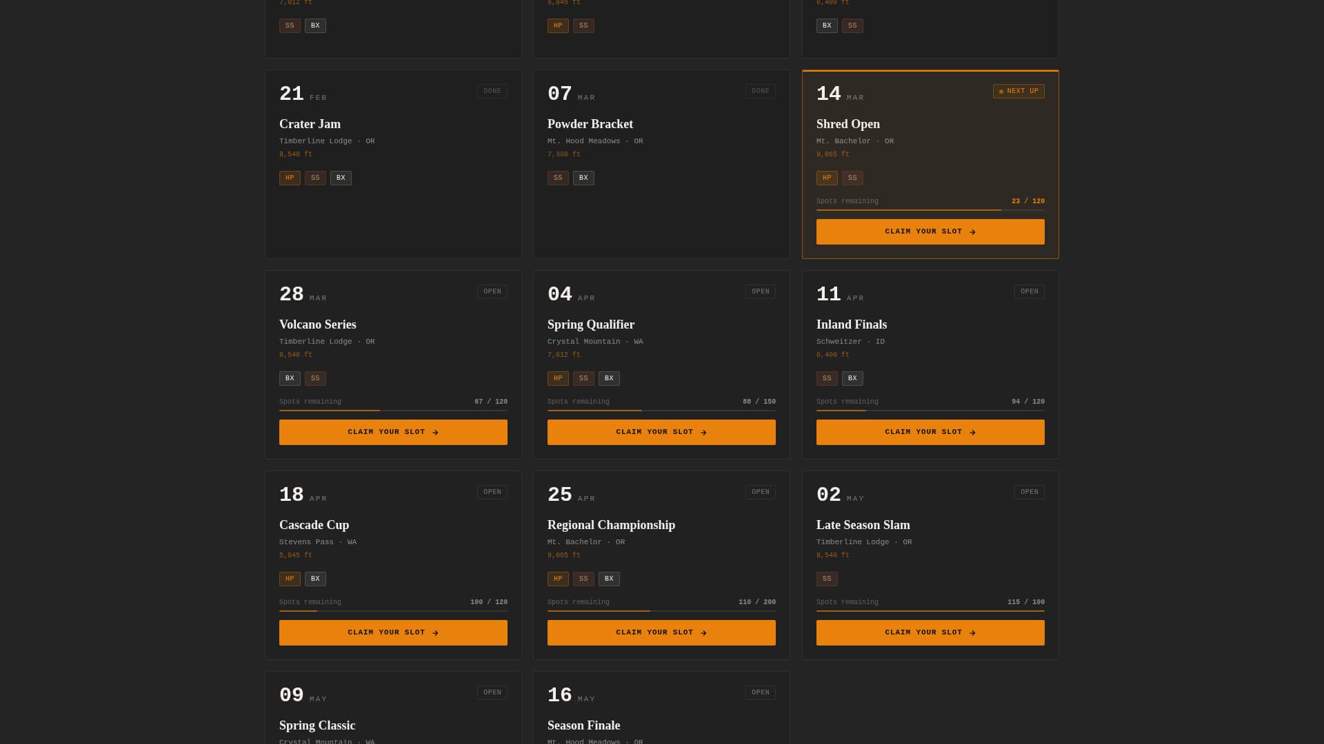 Shred - Competitive Snowboarding Landing Page Template