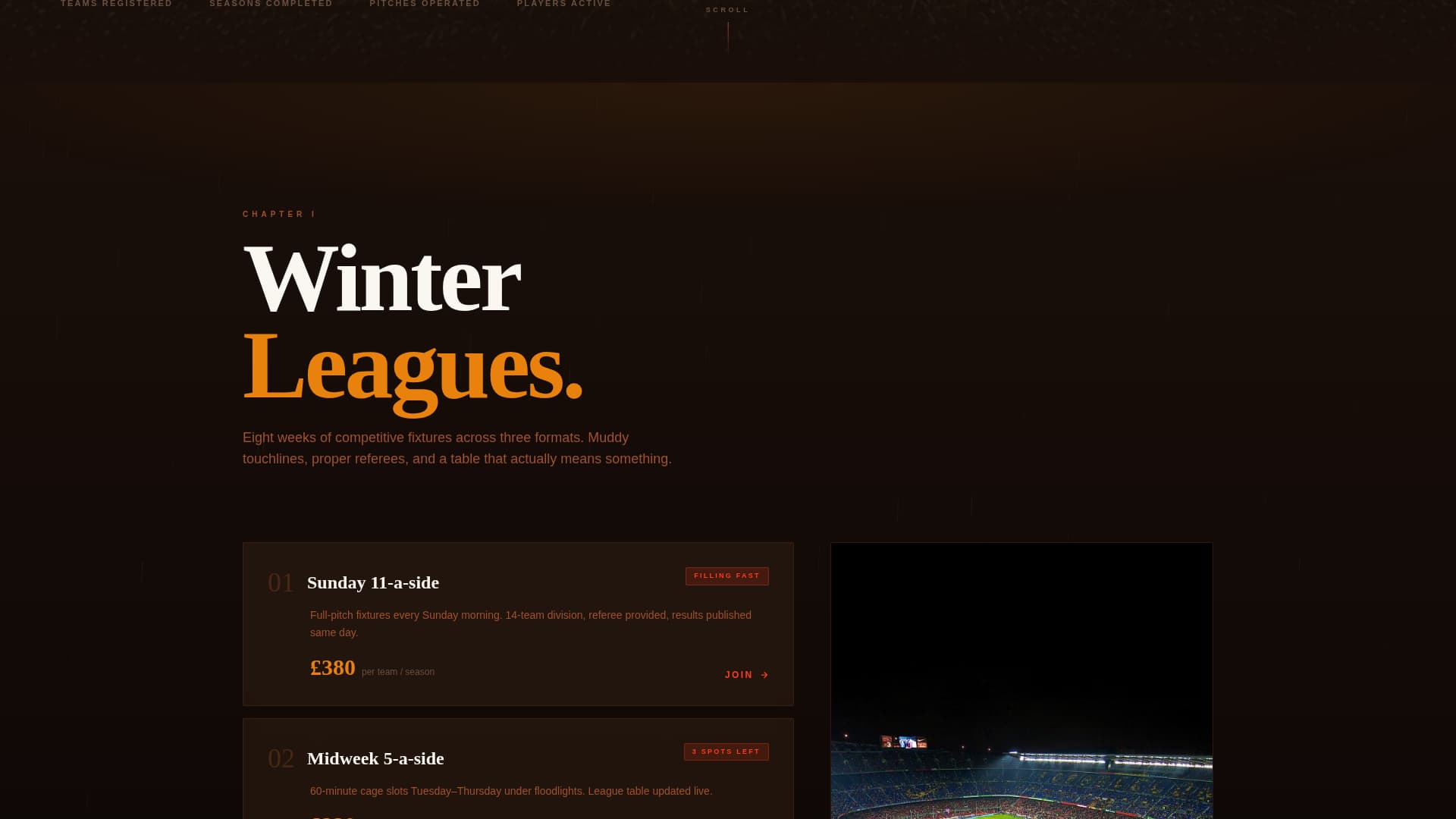 Floodlight - Electric Soccer Landing Page Template