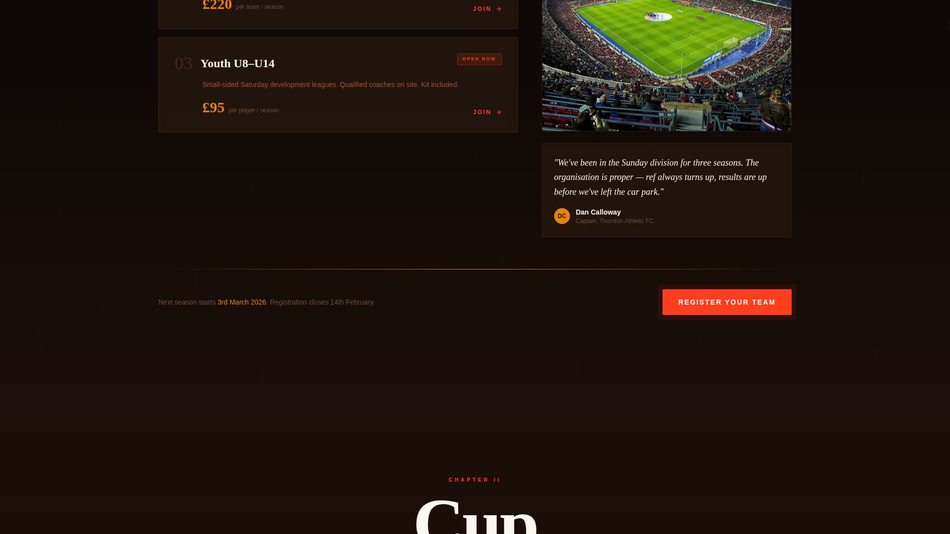 Floodlight - Electric Soccer Landing Page Template