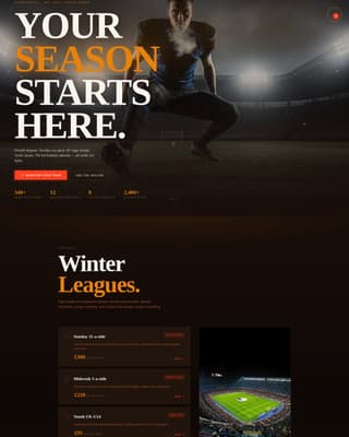 Floodlight - Electric Soccer Landing Page Template